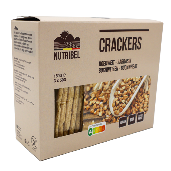 Nutribel crackers boekweit bio 150gr. online kopen Natuurgroothandel
