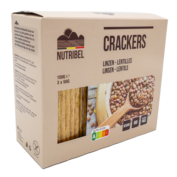Nutribel crackers linzen BIO 150gr. online kopen Natuurgroothandel