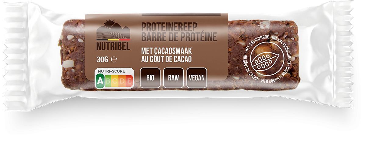 Nutribel proteinerepen cacao BIO 20st. van 30gr. online kopen in webshop Natuurgroothandel