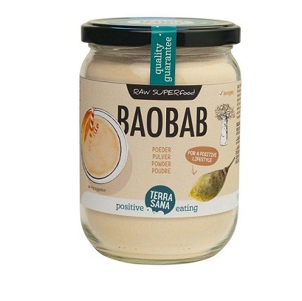  Baobabpoeder RAW superfood glazen pot BIO 190gr. TerraSana