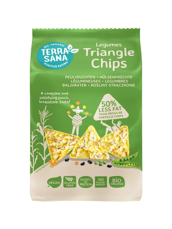 Trianglechips peulvruchten zak 80gr. Terrasana
