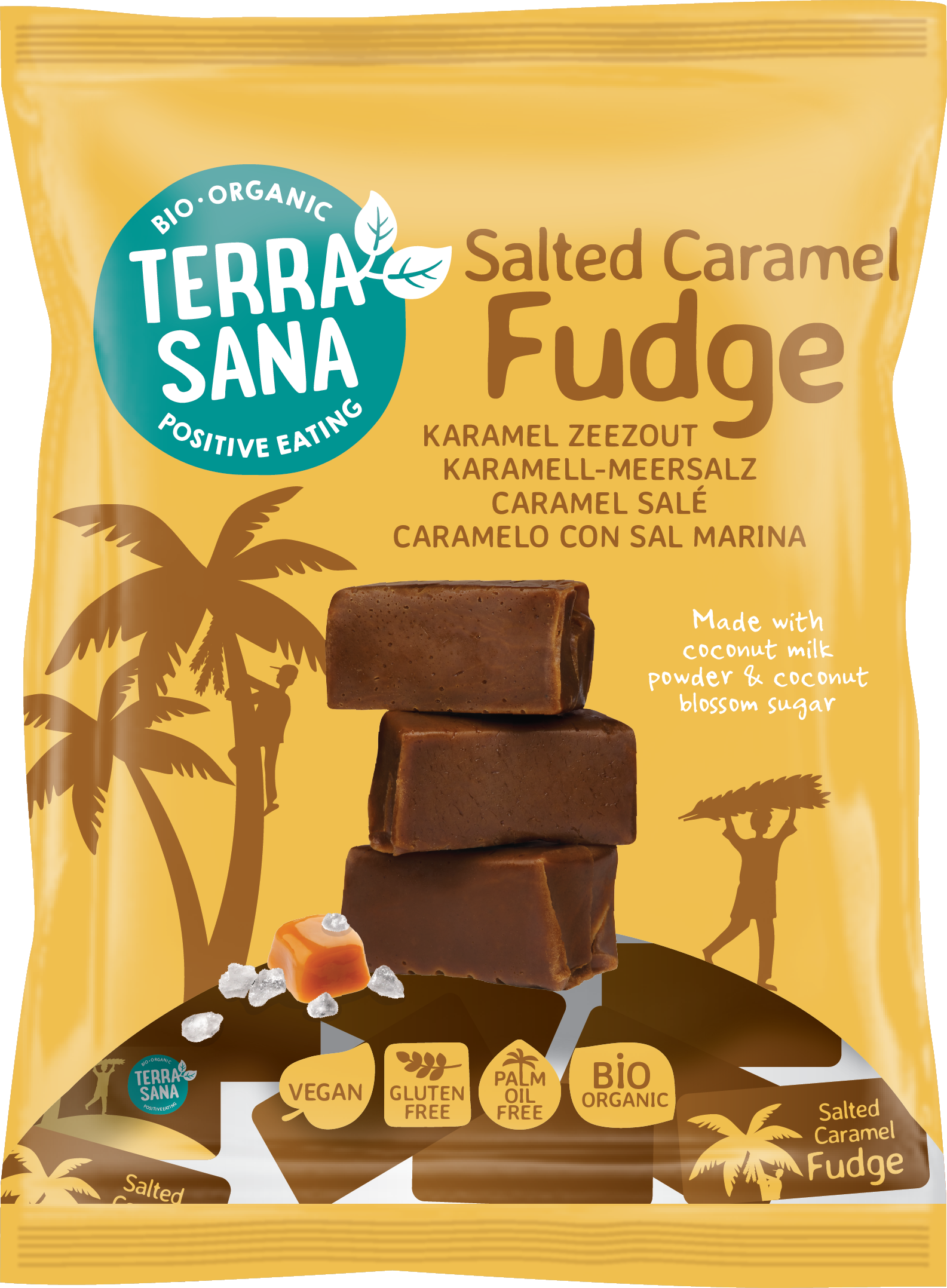 Fudge karamel zeezout 150gr. Terrasana