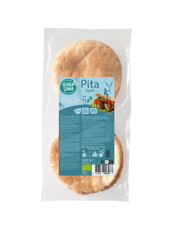 Pitabrood Spelt 560gr. 2*4 st. Terrasana