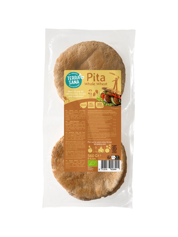 Pitabrood Volkoren 560gr. 2*4 st. Terrasana