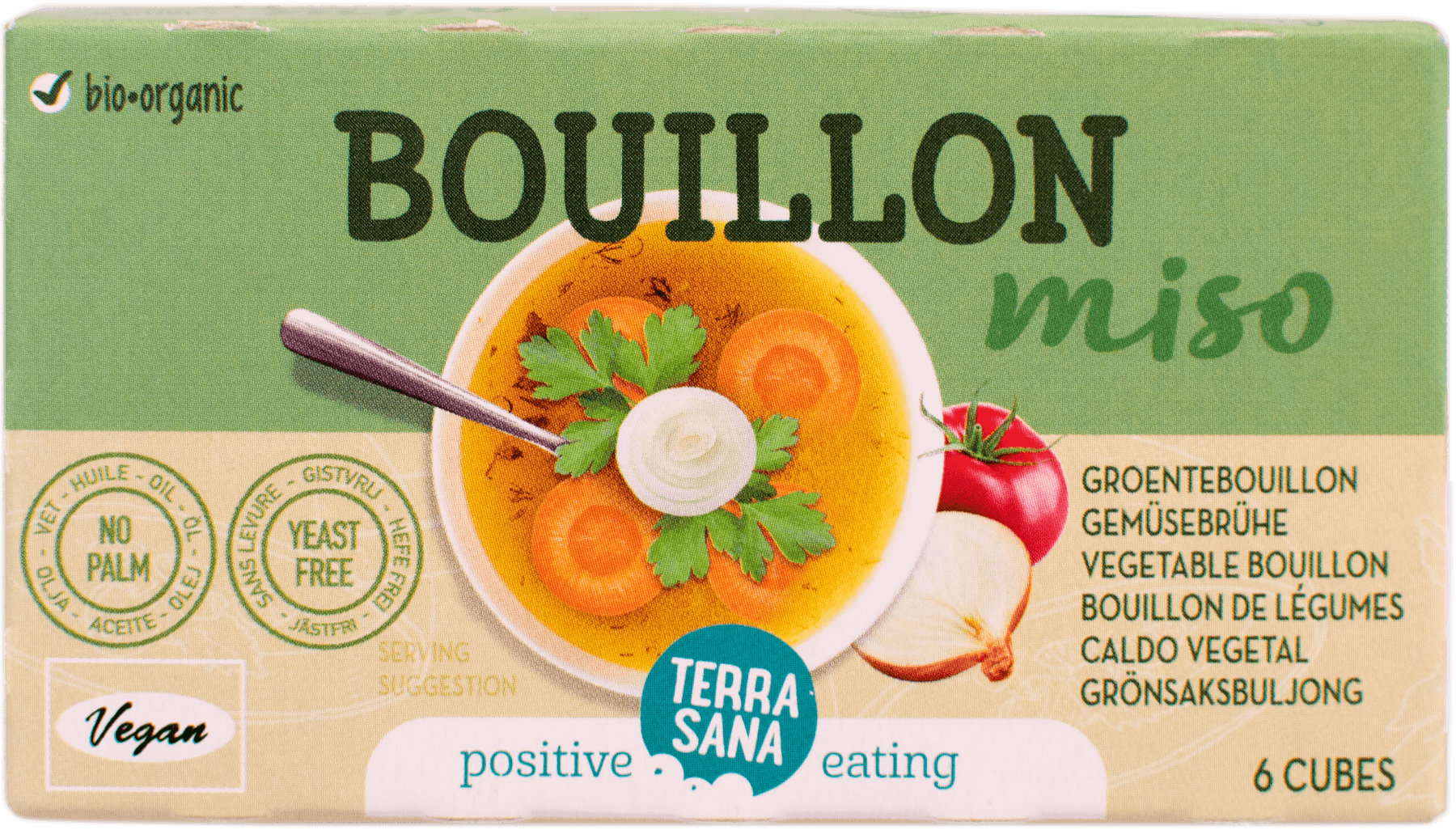 Bouillonblokjes groente 64gr.(8st) Gist- en glutenvrij Terrasana online Natuurgroothandel