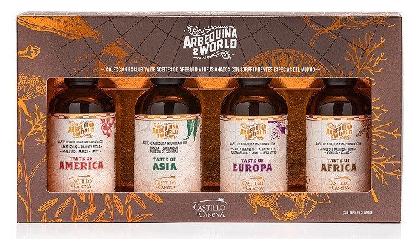 Geschenkpakket Olijfolie Arbequina & World 4x100ml. Castillo de Canena 