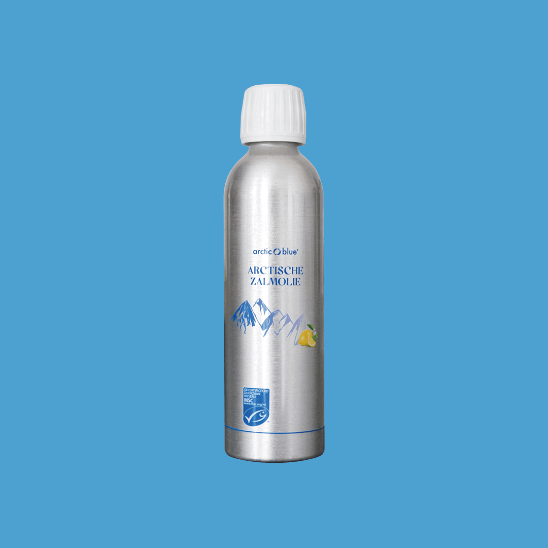 Wilde Arctische zalmolie fles 250ml. Arctic Blue online Natuurgroothandel