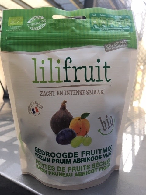 Gedroogd Fruit Boomgaard mix Bio 150gr. Lilifruit online kopen Naturugroothandel