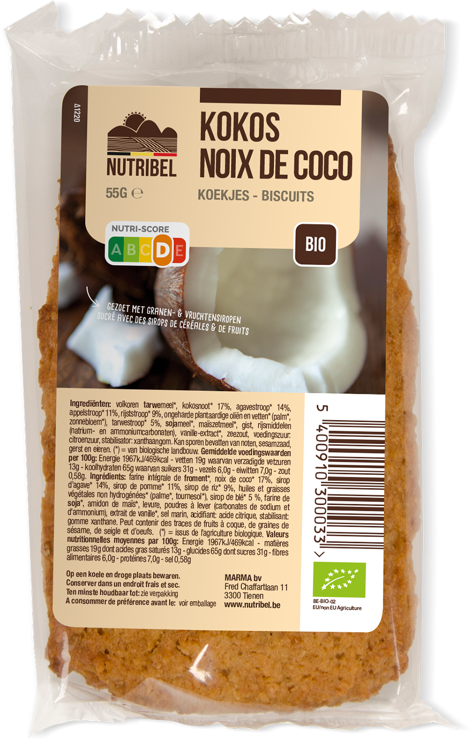 Nutribel kokoskoek online kopen Natuurgroothandel