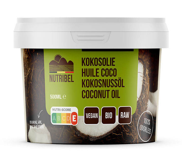 Nutribel kokosolie geurloos BIO 500ml. online Natuurgroothandel