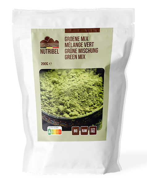 Nutribel Groene mix bio & raw 200gr. online Natuurgroothandel