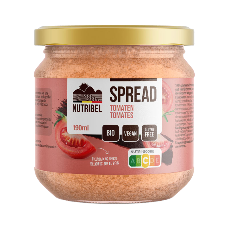 Nutribel tomaten spread bio & glutenvrij 190ml. 