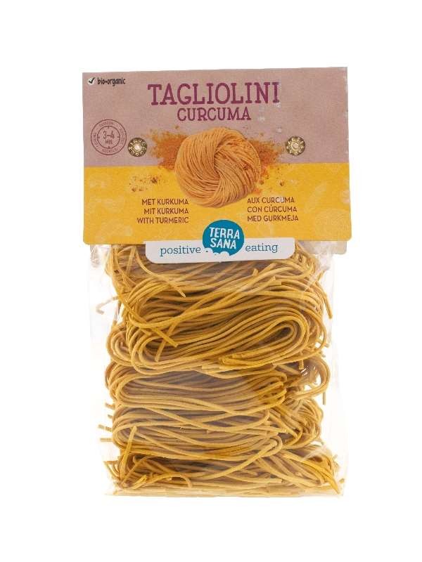 Tarwepasta met curcuma /Pasta Tagliolini Curcuma 250gr. TerraSana 